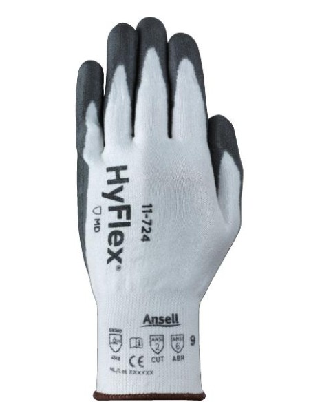 11-724 GUANTES HYFLEX REVESTIMIENTO DE POLIURETANO SIN SILICONA  LONGITUD 208-261 MM.   TALLA 6-11